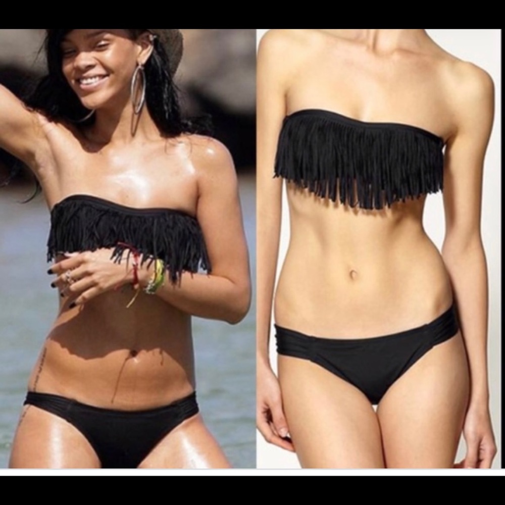 L*space fringe bandeau bikini top